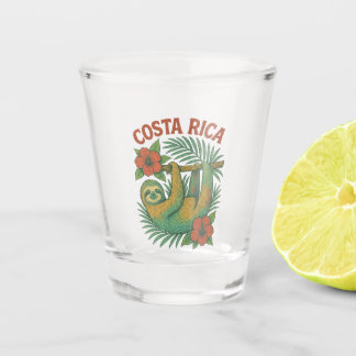 Costa Rica Colourful Tropical Sloth  Shot Glass