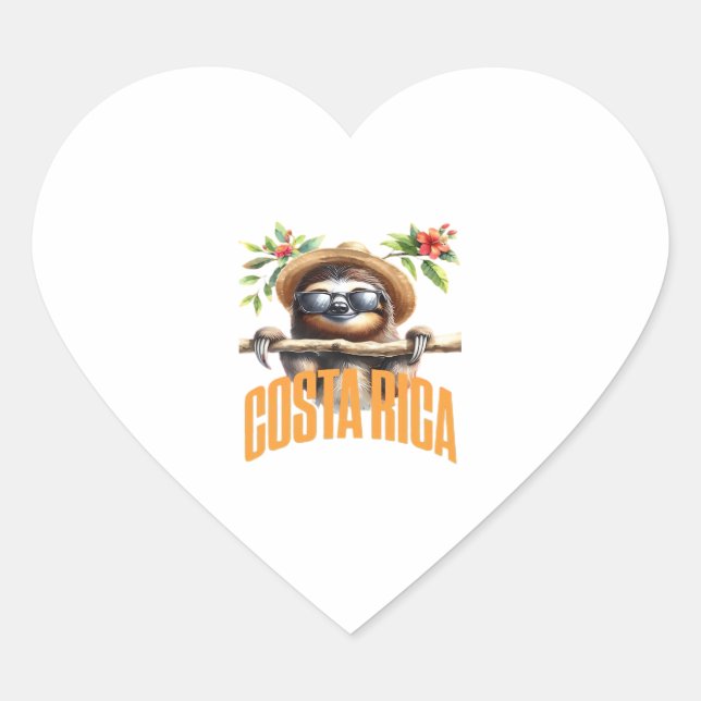 Costa Rica cool sloth Classic T-Shirt Heart Sticker (Front)