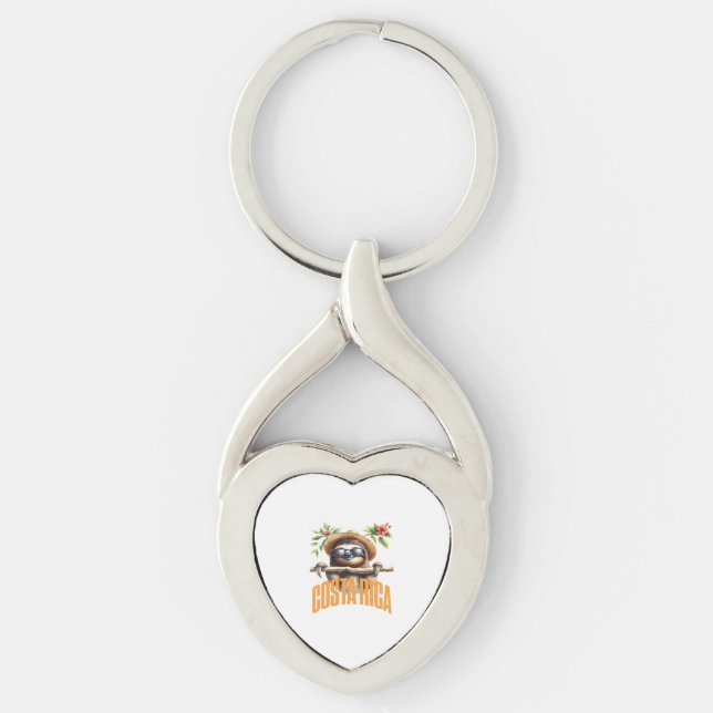 Costa Rica cool sloth Classic T-Shirt Key Ring (Front)