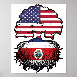 Costa Rica Costa Rican American USA Tree Roots Poster