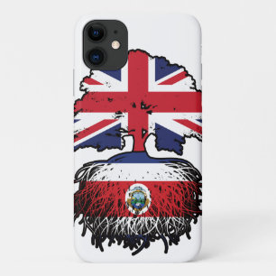 Costa Rica Costa Rican British UK Tree Roots Flag iPhone 11 Case