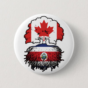 Costa Rica Costa Rican Canadian Canada Tree Roots 6 Cm Round Badge
