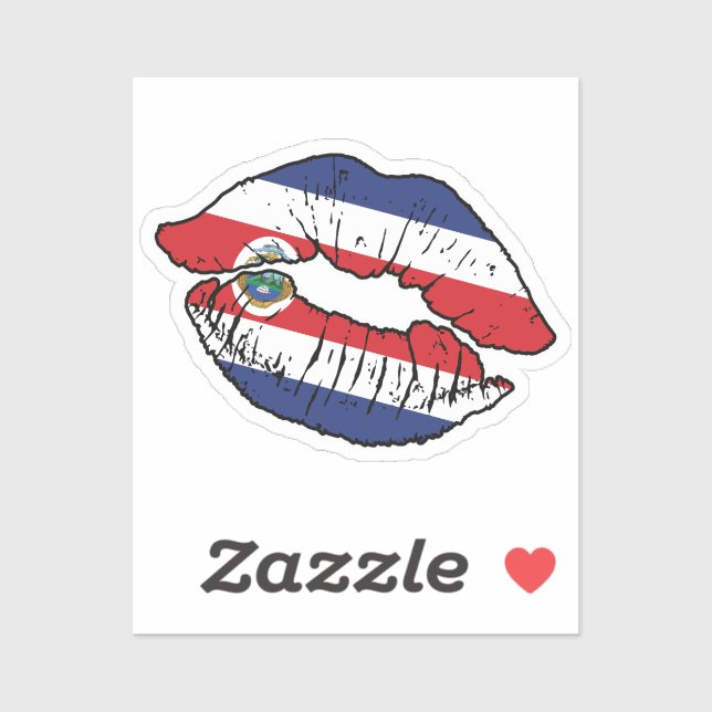 Costa Rica Costa Rican Lipstick Love Flag (Sheet)