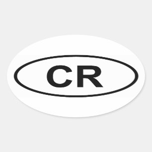 Costa Rica "CR" Oval Sticker