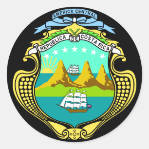 costa rica emblem classic round sticker