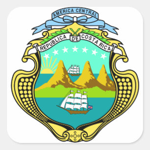 costa rica emblem square sticker
