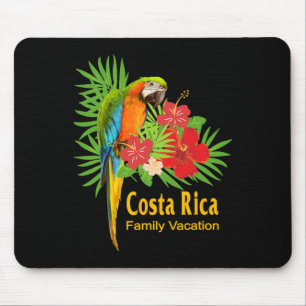 Costa Rica Family Vacation Parrot Flowers Tropical Mouse Mat