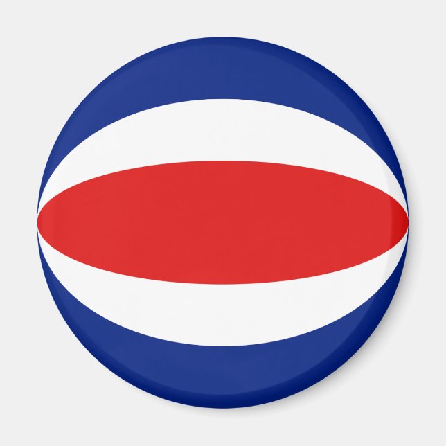 Costa Rica Fisheye Flag Magnet (Front)