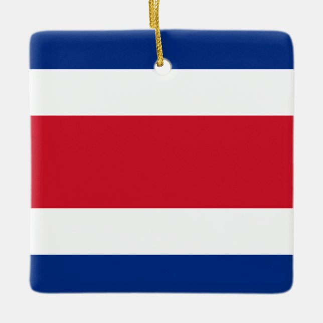 Costa Rica Flag Ceramic Ornament (Front)