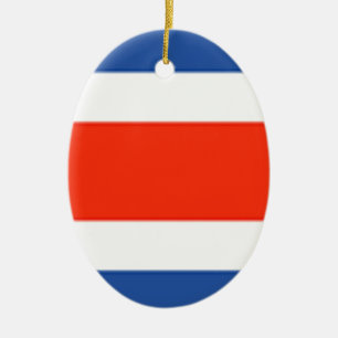 Costa Rica Flag Ceramic Tree Decoration