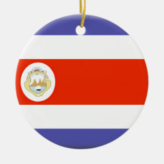 Costa Rica Flag Ceramic Tree Decoration
