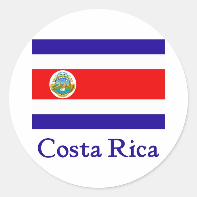 Costa Rica Flag Classic Round Sticker (Front)
