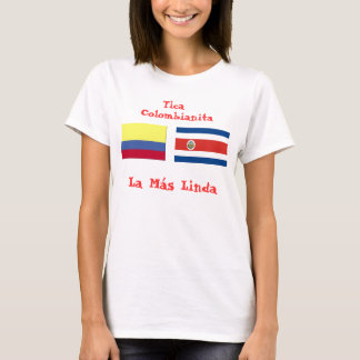 costa_rica_flag, colombian_flag, Tica, Colombia... T-Shirt