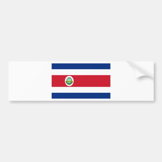 Costa Rica Flag CR Bumper Sticker (Front)