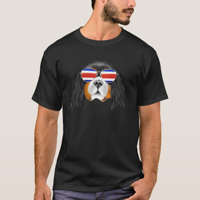 Costa Rica Flag Doberman Pinscher Dog Tico Pocket T-Shirt (Front)