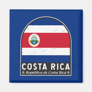 Costa Rica Flag Emblem Distressed Vintage Magnet