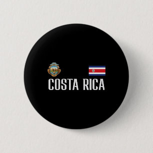 Costa Rica Flag Footll Soccer Fan Men Women Kids  6 Cm Round Badge