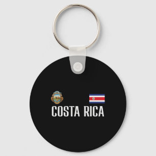 Costa Rica Flag Footll Soccer Fan Men Women Kids Key Ring