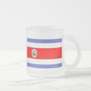 Costa Rica Flag Frosted Glass Coffee Mug