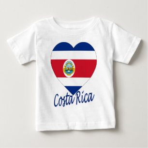 Costa Rica Flag Heart Baby T-Shirt