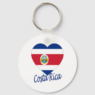 Costa Rica Flag Heart Key Ring