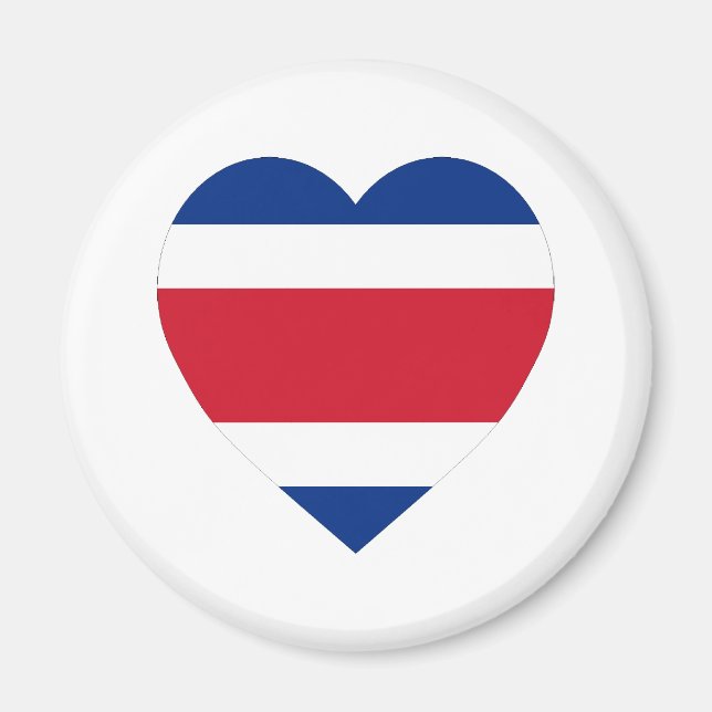 Costa Rica Flag Heart Magnet (Front)