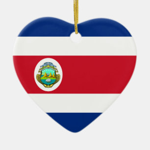 Costa Rica Flag Heart Ornament
