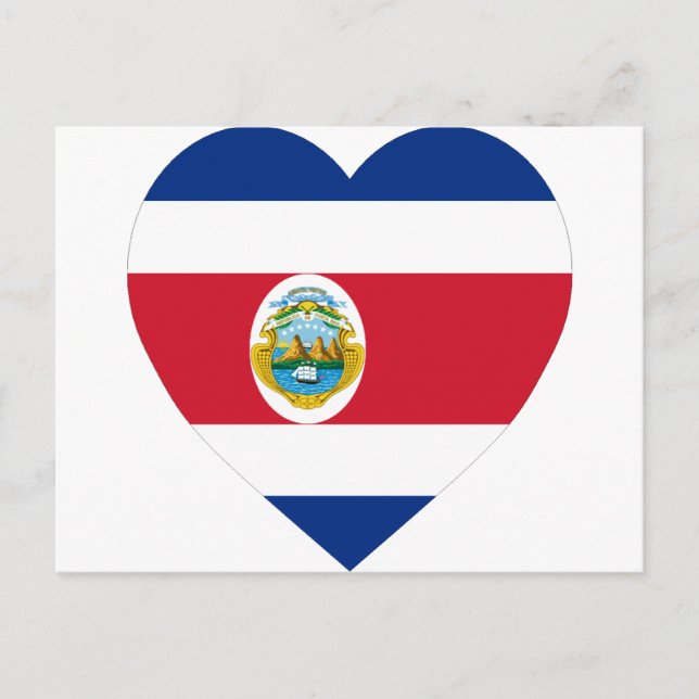 Costa Rica Flag Heart Postcard (Front)