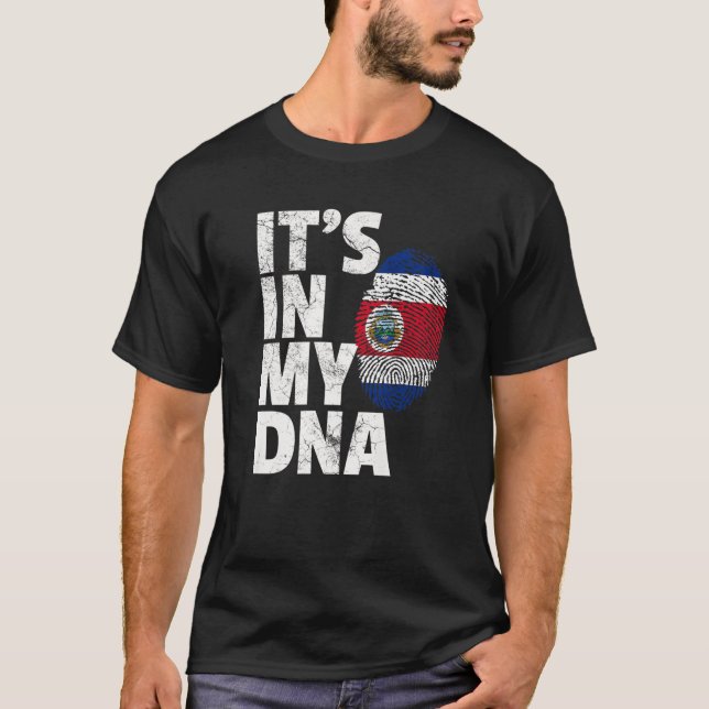 Costa Rica Flag IT's IN MY DNA Christmas Gift Coun T-Shirt (Front)