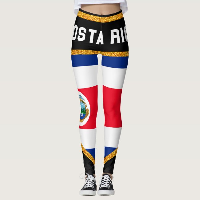 Costa Rica Flag Leggings (Front)