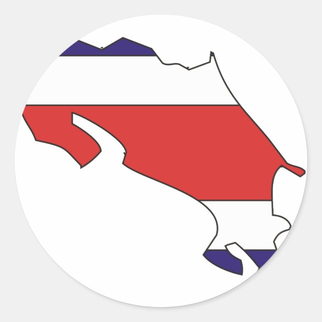 Costa Rica flag map Classic Round Sticker (Front)