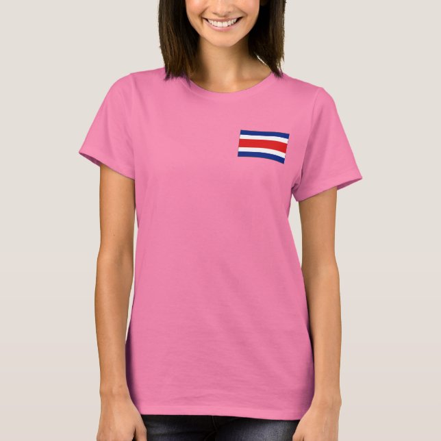 Costa Rica Flag + Map T-Shirt (Front)
