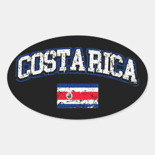 Costa Rica Flag Oval Sticker