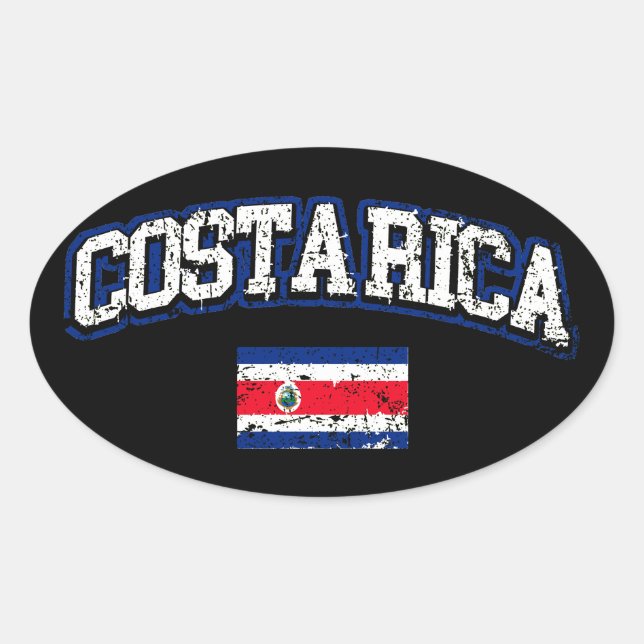Costa Rica Flag Oval Sticker (Front)