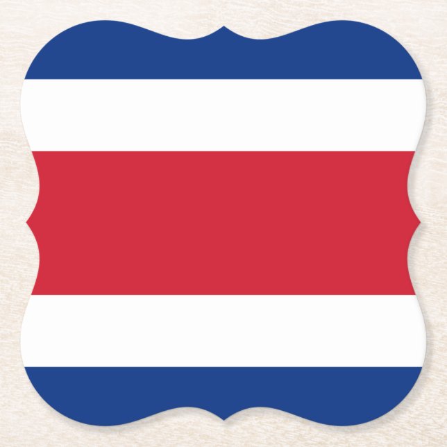 Costa Rica Flag Paper Coaster (Front)