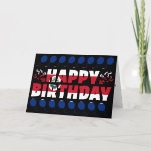 Costa Rica Flag Patriotic Birthday Card