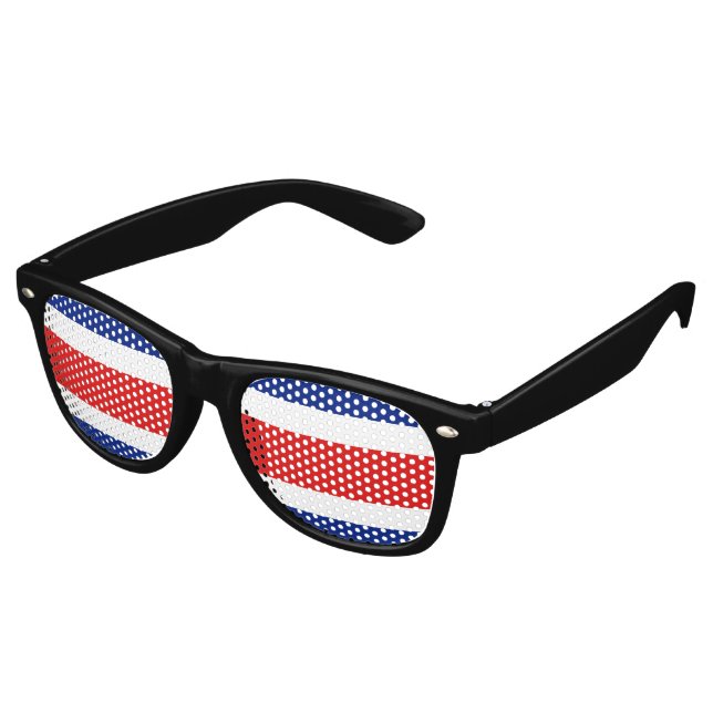 Costa Rica Flag Retro Sunglasses (Angled)