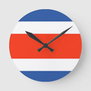 Costa Rica Flag Round Clock