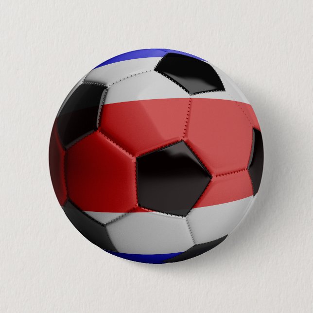 Costa Rica Flag Soccer Ball 6 Cm Round Badge (Front)