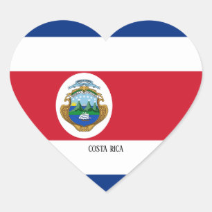 Costa Rica Flag Splendid Patriotic Heart Sticker