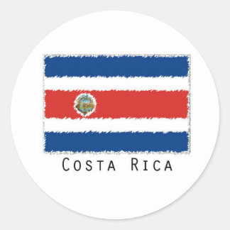 Costa Rica flag stickers- set of 20 Classic Round Sticker