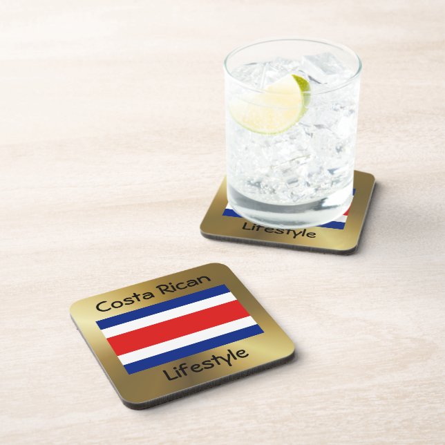 Costa Rica Flag+Text Coaster (Right Side)