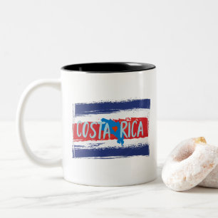 Costa Rica Flag Two-Tone Coffee Mug