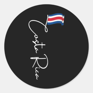 Costa Rica Flag Vacation Tropical Pura Vida Costa Classic Round Sticker