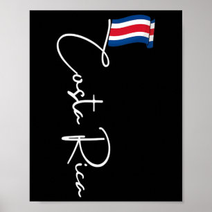 Costa Rica Flag Vacation Tropical Pura Vida Costa  Poster