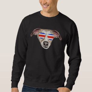 Costa Rica Flag Whippet Dog Tico Pocket Sweatshirt