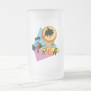 Costa Rica Frosted Glass Beer Mug