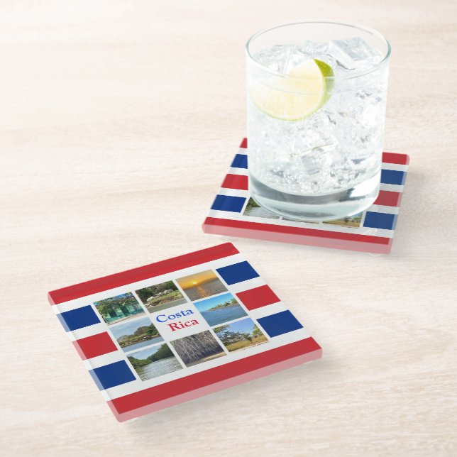 Costa Rica Glass Coaster (Angled)