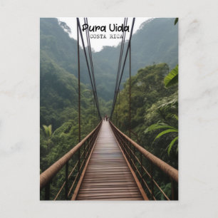 Costa Rica Hanging Bridge, Pura Vida  Postcard
