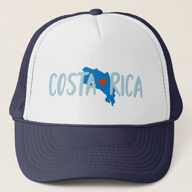 Costa Rica I Love Costa Rica Map Trucker Hat (Front)